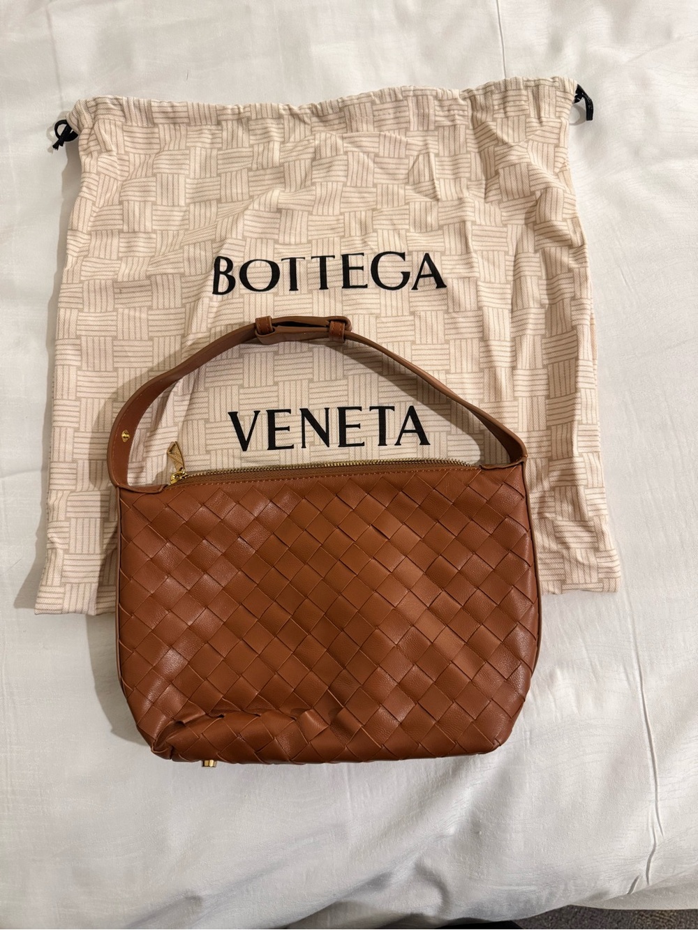 Bottega Veneta Tan Intrecciato Leather Shoulder Bag